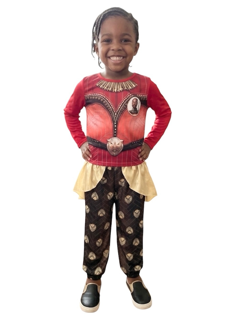 Wakanda Forever Black Red Panther Long-sleeve Halloween Costume Size: 4/5. - Picture 1 of 5